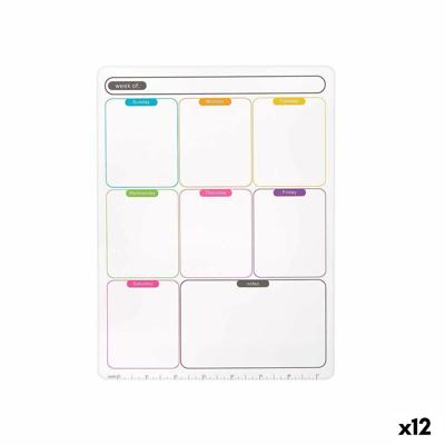 Weekplanner Pincello Wit A4 22 x 33 x 0,5 cm Magneet (12 Stuks)
