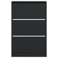 Schoenenkast 80x21x125,5 cm bewerkt hout zwart - thumbnail