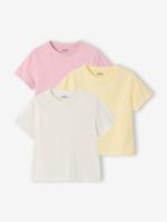 Set van 3 effen t-shirts voor meisjes lichtroze - thumbnail