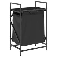 Wasmand 1 vak met plank zwart eikenkleurig - thumbnail