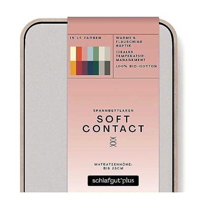 Schlafgut Schlafgut Soft Contact Jersey Flanel Hoeslaken L - 140x200 - 160x200 511 Grey Light