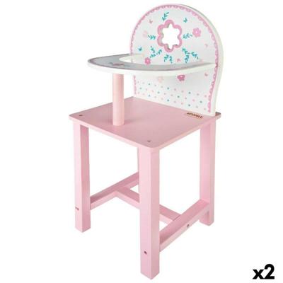 Kinderstoel Woomax 25 x 55 x 20 cm Poppen Wit Roze 2 Stuks
