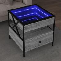 Salontafel met Infinity LED 50x50x51 cm grijs sonoma eikenkleur - thumbnail