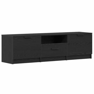 TV-kast met lade Zwart 140 x 35 x 40 cm Bewerkt hout