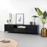 Livingfurn TV-meubel 'Kala' Mangohout 180cm, kleur Zwart - thumbnail