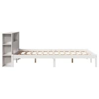 Bed met boekenkast zonder matras grenenhout wit 140x190 cm - thumbnail