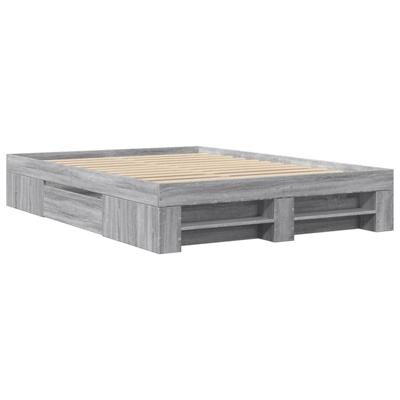 Bedframe bewerkt hout grijs sonoma eikenkleurig 120x200 cm