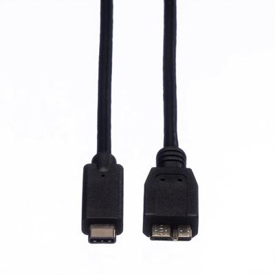 ROLINE USB 3.2 Gen 1 kabel, C - Micro B, M/M, zwart, 0,5 m ROLINE USB 3.2 Gen 1 kabel, C - Micro B, M/M, zwart, 0,5 m