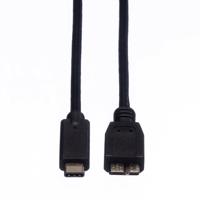 ROLINE USB 3.2 Gen 1 kabel, C - Micro B, M/M, zwart, 0,5 m - thumbnail