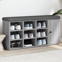 Schoenenbank 102x32x50 cm bewerkt hout grijs sonoma eikenkleur - thumbnail