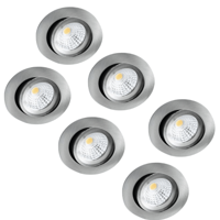 6 PACK - LED&apos;s Light Pro LED Inbouwspot Nikkel - DimToWarm - Ø 68mm - Kantelbaar - Warm wit licht - CRI95 - thumbnail