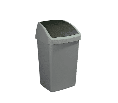 Sunware Delta Prullenbak Met Swingdeksel 50l Zilvergrijs