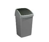 Sunware Delta Prullenbak Met Swingdeksel 50l Zilvergrijs - thumbnail