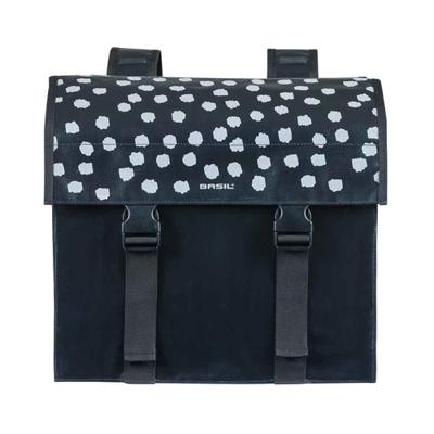 Basil urban load dubbele fietstas - zwart/groen, waterafstotend, 53l