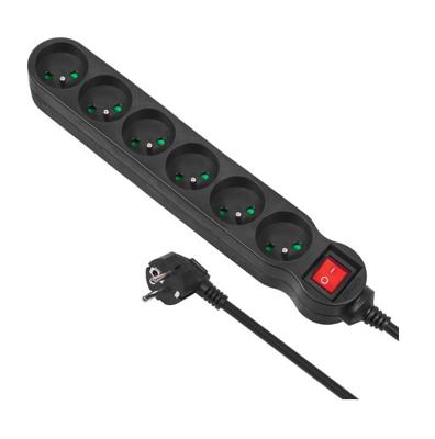Maclean MCE225 power uitbreiding 1,5 m 6 AC-uitgang(en) Binnen Zwart