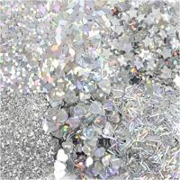 Creativ Company Bio sparkles & sequins, zilver, 6x7 ml/ 1 doos - thumbnail