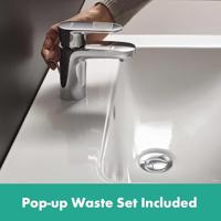 Wastafelmengkraan HansGrohe Vernis Blend 70 Brass Eengreeps Met Trekwaste Chroom - thumbnail