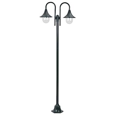 VidaXL Paalverlichting tuin e27 220 cm aluminium donkergroen 2-delig VidaXL Paalverlichting tuin e27 220 cm aluminium donkergroen 2-delig