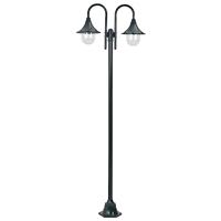 VidaXL Paalverlichting tuin e27 220 cm aluminium donkergroen 2-delig - thumbnail