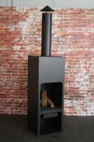 Buitenkachel met houtopslag vierkant 199 cm - thumbnail