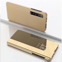 Voor Xiaomi Mi 10 Ultra Plated Mirror Horizontale Flip Lederen Case met houder(Goud) - thumbnail