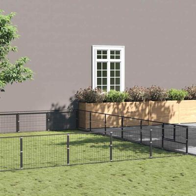 Hondenkennel 54 m² staal zwart