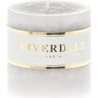 Rustieke Stompkaars grijs 7x7cm - thumbnail