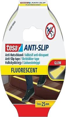 Anti-slip tape tesa 5mx25mm fluoriserend