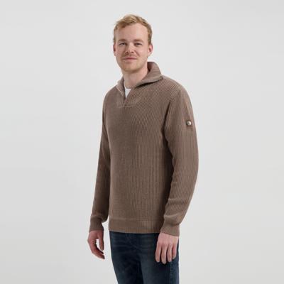 Travelin' Men - Mock neck - Zand - Maat XXL Travelin' Men - Mock neck - Zand - Maat XXL