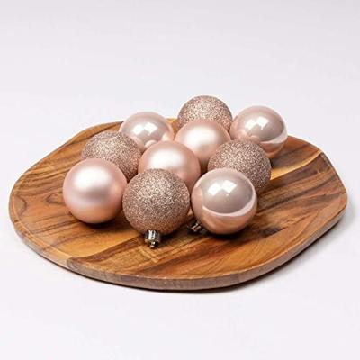Decoris kerstballen set Glas 42st poederroze 5-6-7cm - thumbnail