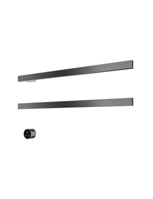 Hotbath &MORE set van 2 rails RAS80 SQUARE 80 cm met separate schakelaar en inbouw element Geborsteld Gunmetal PVD (RAS80-2BGP)
