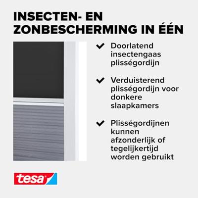tesa Insect Stop Vliegenhor voor dakraam (b x h) 1.16 m x 1.64 m Antraciet 1 stuk(s)