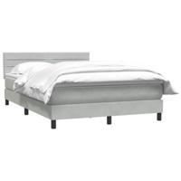 Boxspring met matras fluweel lichtgrijs 140x210 cm - thumbnail