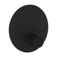 Douchethermostaat Hotbath Cobber Inbouw 2 Pushbuttons Rond Mat Zwart (excl. inbouwdeel) - thumbnail