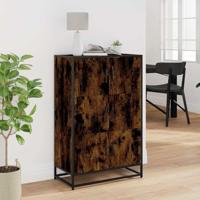 Hoge kast 68x35x106,5 cm bewerkt hout en metaal gerookt eiken - thumbnail