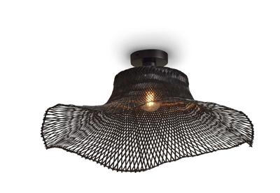 GOOD&MOJO Plafondlamp 'Ibiza' Bamboe, 65cm, kleur Zwart GOOD&MOJO Plafondlamp 'Ibiza' Bamboe, 65cm, kleur Zwart