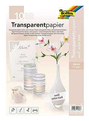 Transparant papier folia a4 115gr 10 vel wit