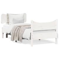 Bedframe zonder matras massief grenenhout wit 75x190 cm - thumbnail