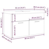 2-delige Badkamermeubelset bewerkt hout oud houtkleurig - thumbnail