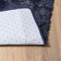 Hoogpolig vloerkleed NAVARRA 240x240 cm polyester marineblauw - thumbnail