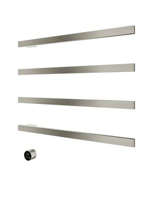 Hotbath &MORE set van 4 rails RAS80 SQUARE 80 cm met separate schakelaar en inbouw element Geborsteld Nikkel (RAS80-4GN)
