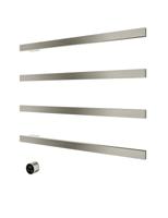 Hotbath &MORE set van 4 rails RAS80 SQUARE 80 cm met separate schakelaar en inbouw element Geborsteld Nikkel (RAS80-4GN) - thumbnail