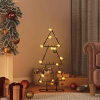 VidaXL Kerstdecoratie kerstboom 60 cm metaal zwart - thumbnail