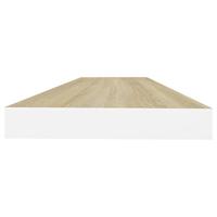 Wandschappen zwevend 2 st 80x23,5x3,8 cm MDF eikenkleurig wit - thumbnail