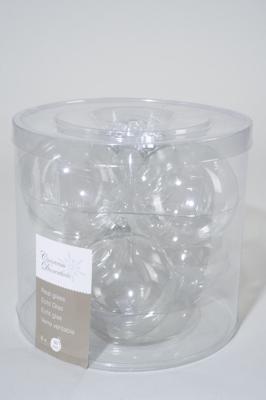 Decoris kerstballen Glas 6st transparant 8cm