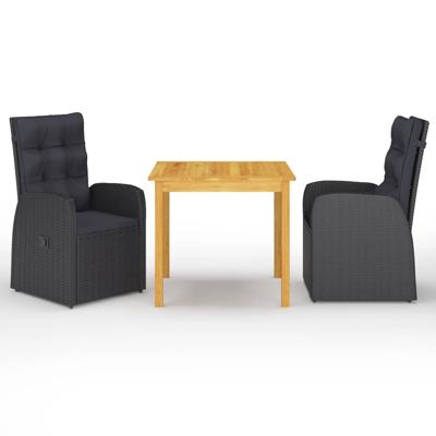 3-delige Tuinset zwart
