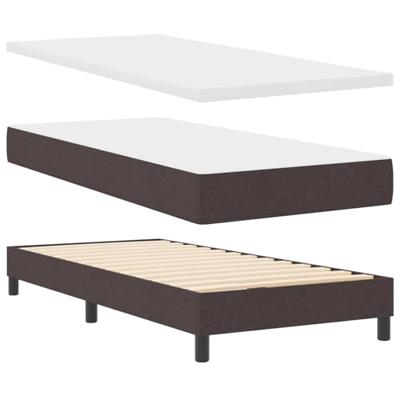 Boxspringbed met matras Donkerbruin 100 x 200 cm Stof