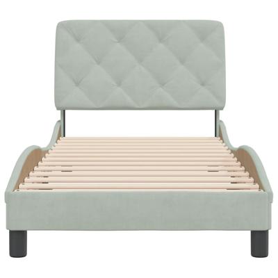 Bedframe zonder matras 90x190 cm fluweel lichtgrijs