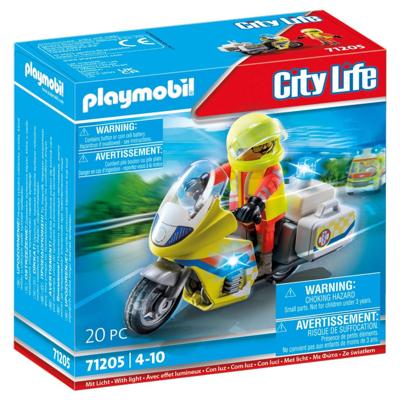 Playmobil - 71205 - City Action the Rescuers - Emergency Artist with Motorcycle and Light Effect