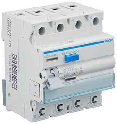 Hager CDS463D CDS463D Aardlekschakelaar 4-polig 0.03 A Hager CDS463D CDS463D Aardlekschakelaar 4-polig 0.03 A